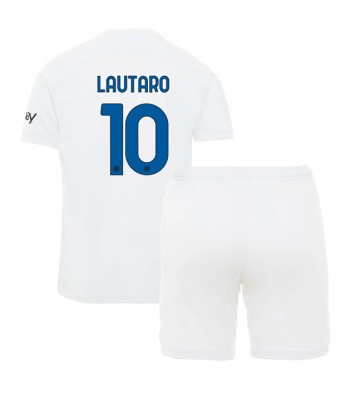 Inter Milan Lautaro Martinez #10 Replika Babytøj Udebanesæt Børn 2023-24 Kortærmet (+ Korte bukser)